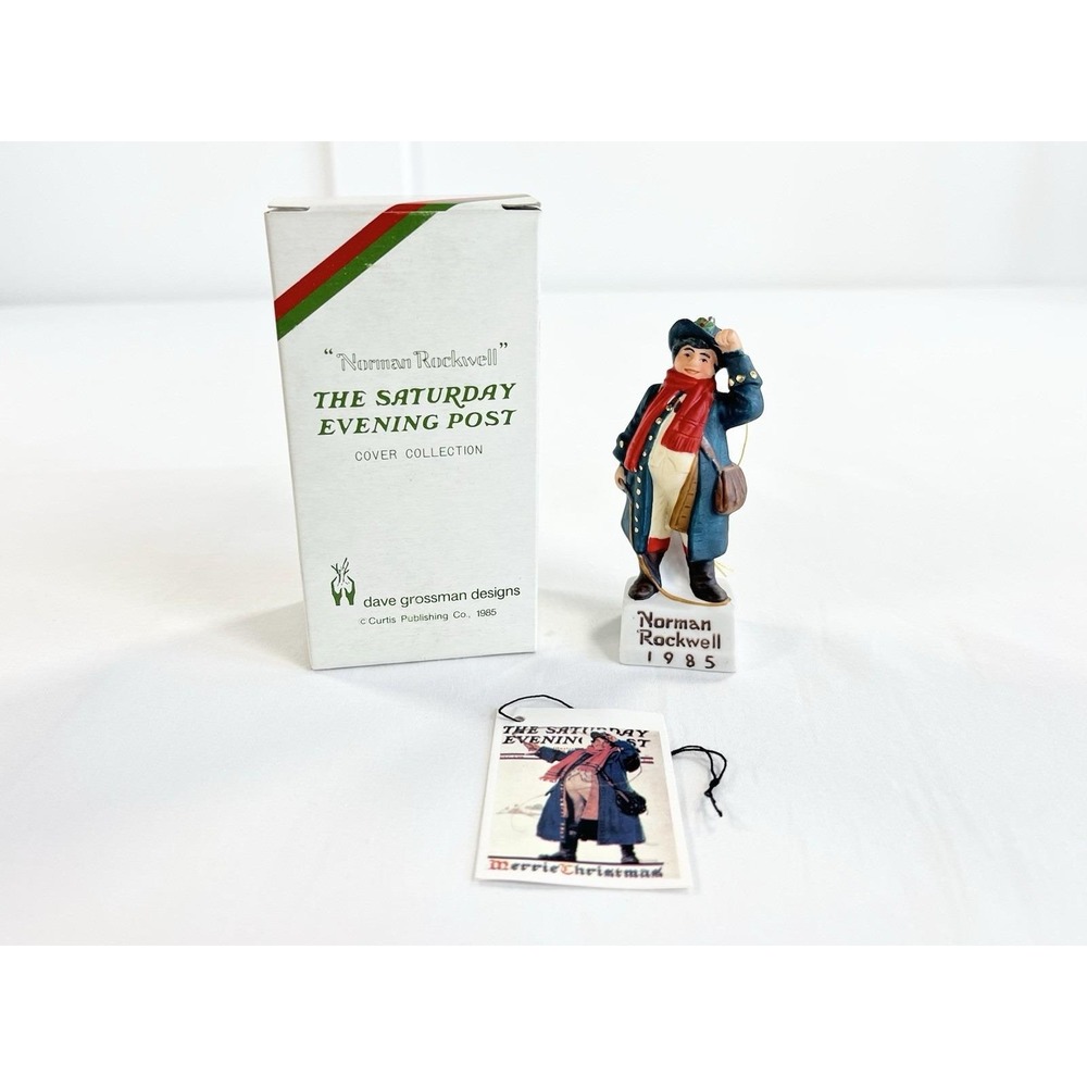 Vtg 1985‎ Norman Rockwell Christmas Coachman Ornament Dave Grossman Boxed New